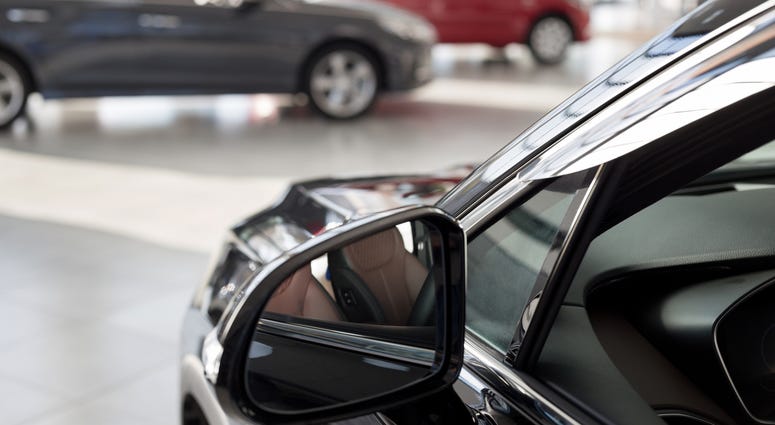 cars at an auto dealership