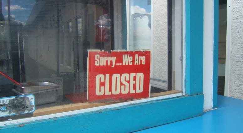 Closed for business sign