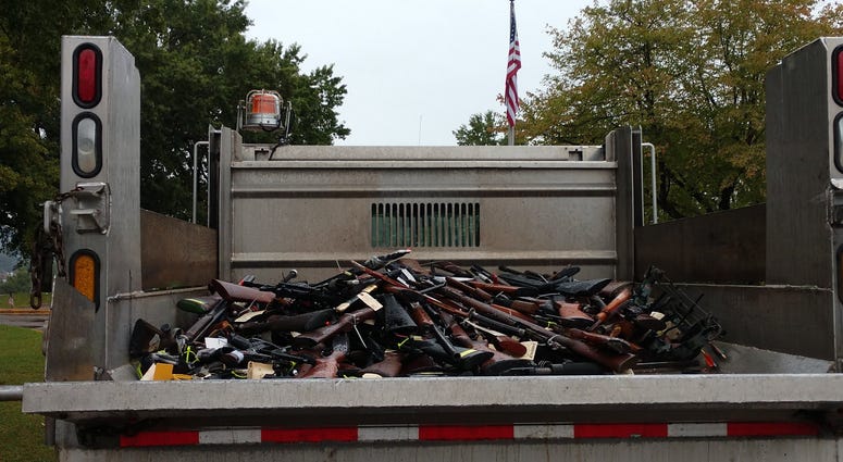 guns collected by the D.A.'s office