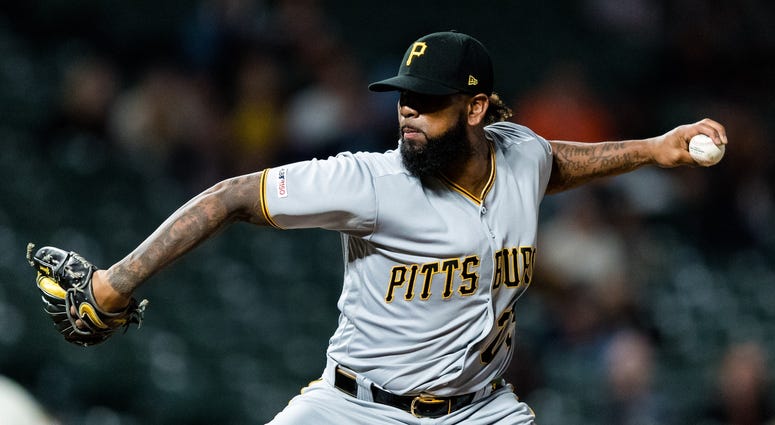 San Francisco, CA, USA; Pittsburgh Pirates closing pitcher Felipe Vazquez