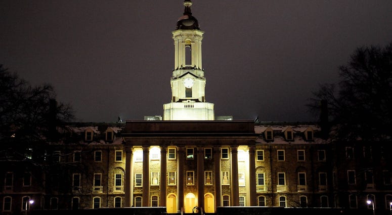 Exterior view of Old Main on the campus of Penn State