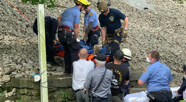 Pittsburgh Public Safety help man who fell down a hill