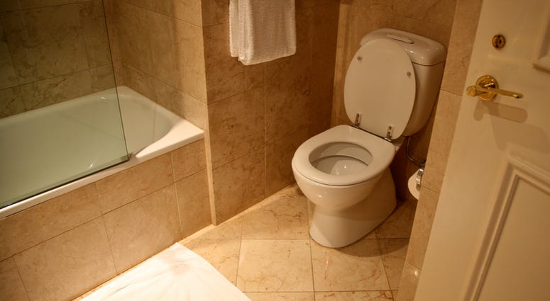 Toliet in a bathroom