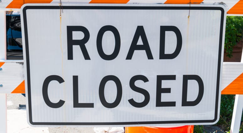 Road closed sign Road closed sign