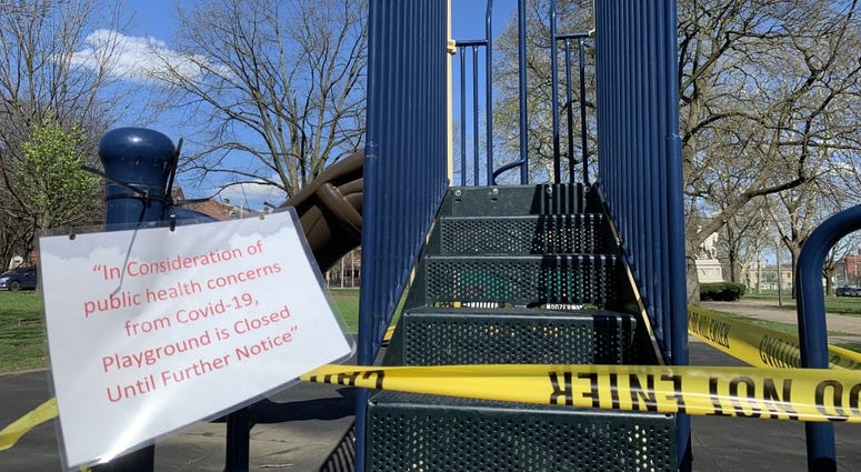 City of Pittsburgh Playground taped off during coronavirus outbreak