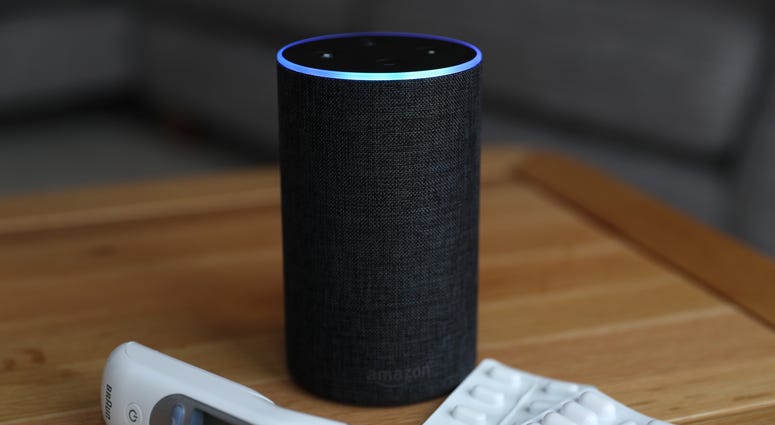 A general view of an Amazon Echo smart speaker alongside an ear thermometer and some pills A general view of an Amazon Echo smart speaker alongside an ear thermometer and some pills