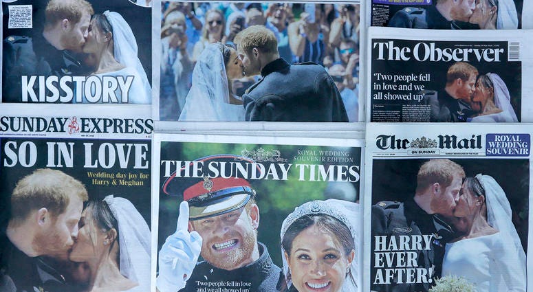Royal Wedding Newspaper coverage royal wedding