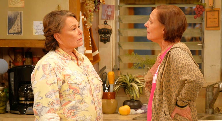 Rosanne Barr and Laurie Metcalf Rosanne Barr and Laurie Metcalf