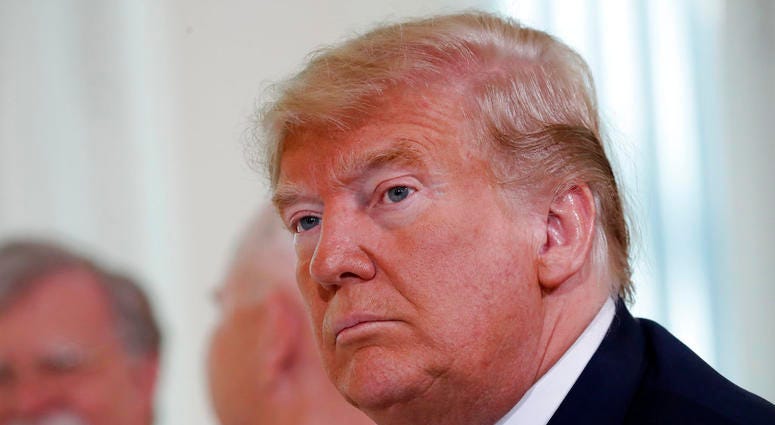 U.S. President Donald Trump attends a working breakfast with Finnish President Sauli Niinisto in Helsinki, Finland, Monday, July 16, 2018 prior to his meeting with Russian President Vladimir Putin in the Finnish capital. DO NOT USE
