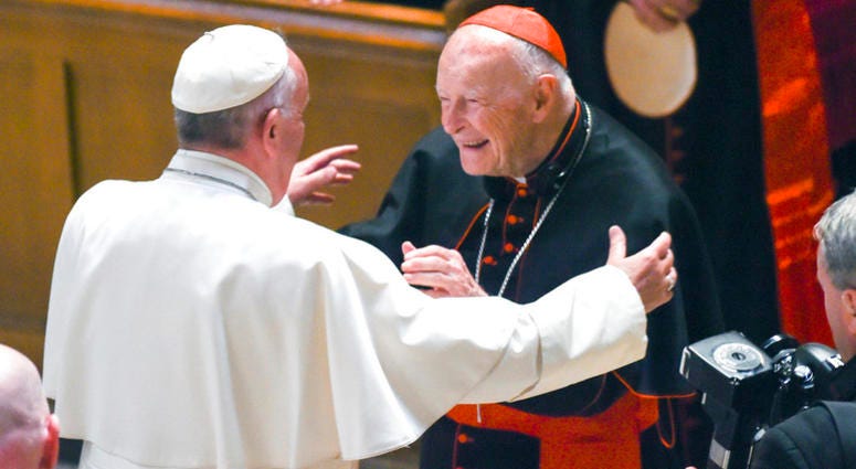 Pope Francis has accepted U.S. prelate Theodore McCarrick's offer to resign from the College of Cardinals following allegations of sexual abuse. DO NOT USE