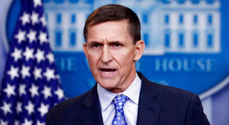 Feb. 1, 2017 file photo, National Security Adviser Michael Flynn speaks during the daily news briefing at the White House in Washington. DO NOT USE