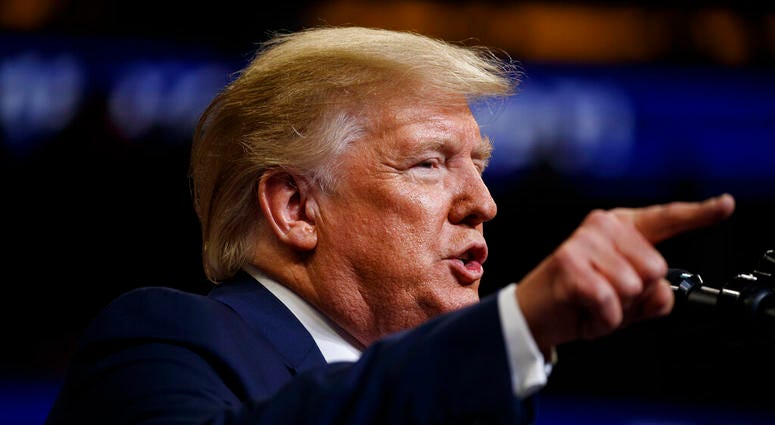 President Donald Trump speaks during his re-election kickoff rally at the Amway Center in Orlando, Fla. Trump declared Thursday that "Iran made a very big mistake" in shooting down a U.S. drone. President Donald Trump speaks during his re-election kickoff rally at the Amway Center in Orlando, Fla. Trump declared Thursday that "Iran made a very big mistake" in shooting down a U.S. drone.