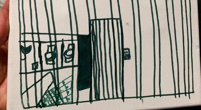 his undated photo provided by the American Academy of Pediatrics on Friday, July 5, 2019 shows a drawing by a migrant child at the Catholic Charities Humanitarian Respite Center in McAllen, Texas. AP DO NOT USE