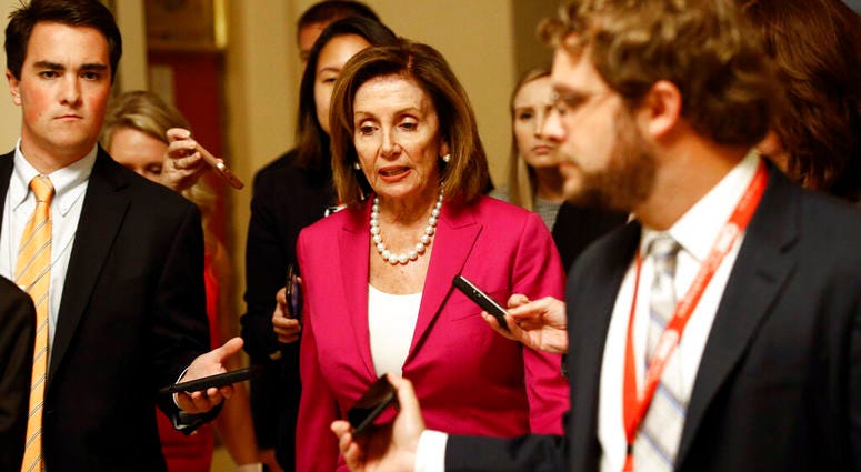 House Speaker Nancy Pelosi, D-Calif., walks to the House Chamber, Tuesday, July 16, 2019, on Capitol Hill in Washington AP DO NOT USE