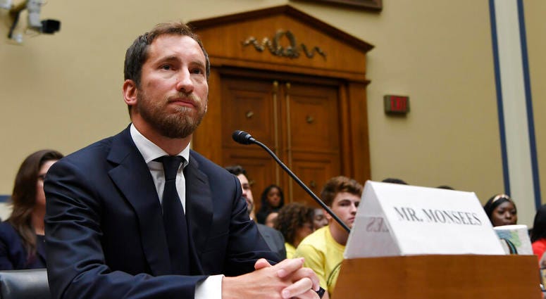 JUUL Labs co-founder and Chief Product Officer James Monsees testifies before a House Oversight and Government Reform subcommittee on Capitol Hill in Washington AP DO NOT USE