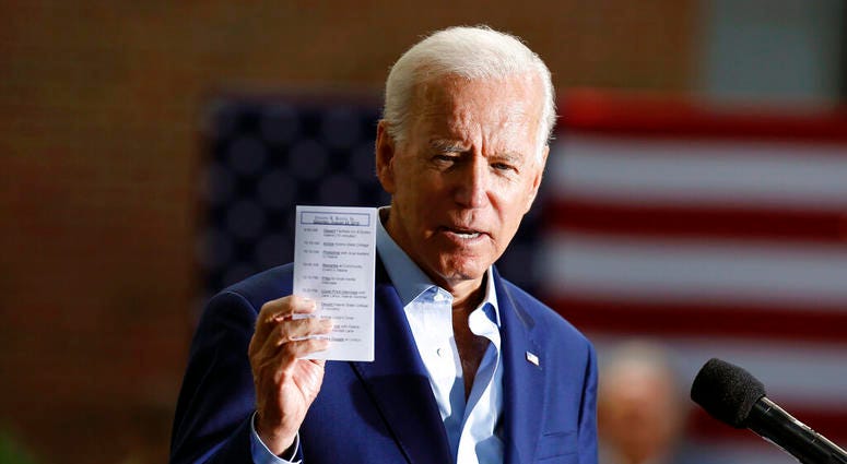 Democratic presidential candidate former Vice President Joe Biden speaks during a campaign event at Keene State College in Keene, N.H., Saturday, Aug. 24, 2019. Democratic presidential candidate former Vice President Joe Biden speaks during a campaign event at Keene State College in Keene, N.H., Saturday, Aug. 24, 2019.