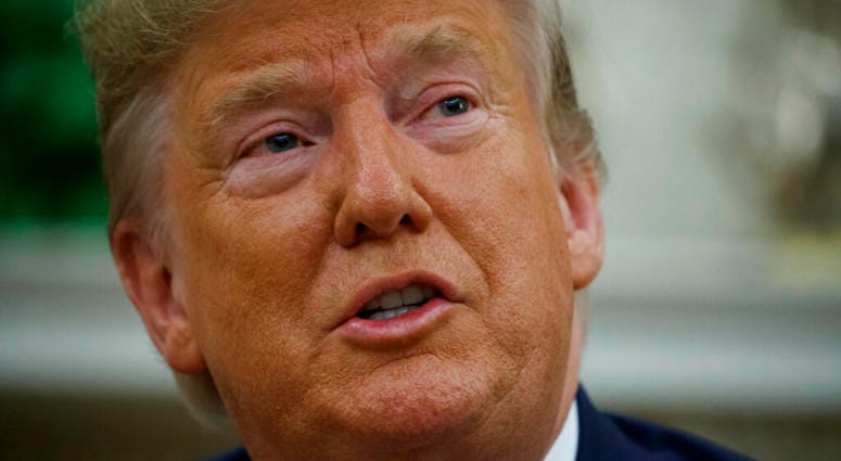 President Donald Trump speaks during a meeting with Australian Prime Minister Scott Morrison in the Oval Office of the White House, Friday, Sept. 20, 2019, Washington. AP DO NOT USE