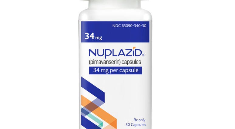 Acadia Pharmaceuticals Inc. shows a bottle of Nuplazid Acadia Pharmaceuticals Inc. shows a bottle of Nuplazid