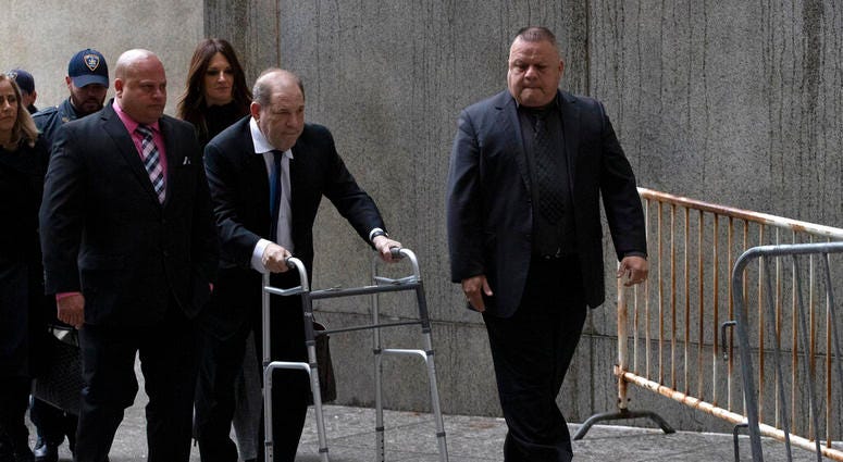 Harvey Weinstein, center, arrives for a court hearing, Wednesday, Dec. 11, 2019 in New York. Harvey Weinstein, center, arrives for a court hearing, Wednesday, Dec. 11, 2019 in New York.