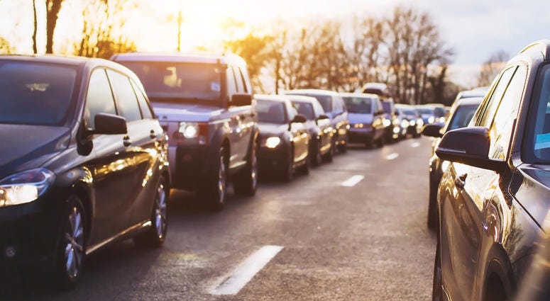 traffic jam on the highway, cars stopped on the road traffic jam on the highway, cars stopped on the road