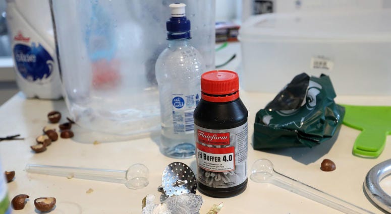 Ingredients and tools of a meth lab Ingredients and tools of a meth lab