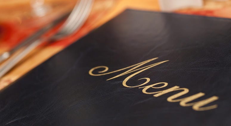 File Photo: Restaurant Menu