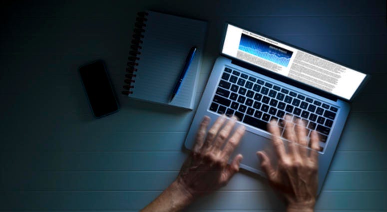 Business Laptop Computer Work Hands. Business Laptop Computer Work Hands.