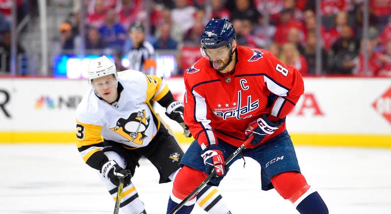 Washington Capitals' Alex Ovechkin, Pittsburgh Penguins' Olli Maatta Washington Capitals' Alex Ovechkin, Pittsburgh Penguins' Olli Maatta