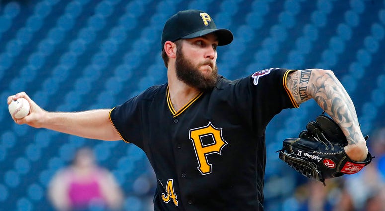 Pittsburgh Pirates starting pitcher Trevor Williams delivers in the first inning of a baseball game against the Milwaukee Brewers in Pittsburgh DO NOT USE