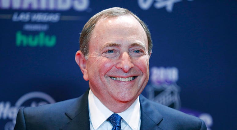 Gary Bettman, commissioner of the National Hockey League, poses on the red carpet before the NHL Awards in Las Vegas. DO NOT USE