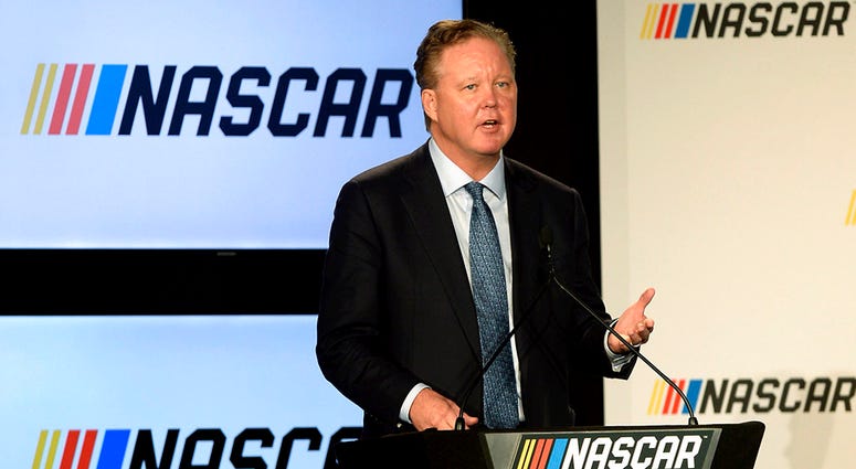 , Brian France, Chairman of NASCAR, gives opening remarks prior to an announcement of NASCAR's approach to modernizing its series with a new format DO NOT USE