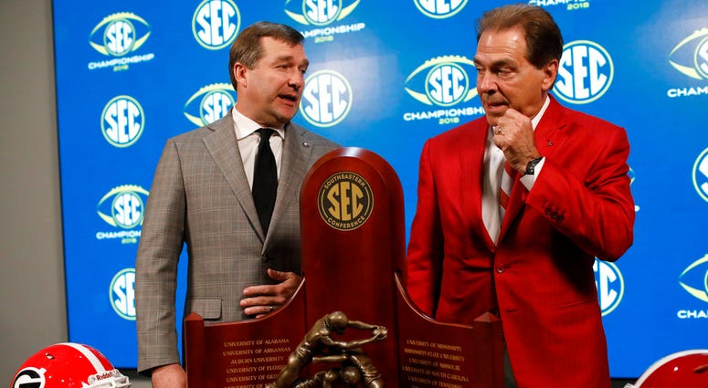 Georgia head coach Kirby Smart, left, and Alabama head coach Nick Saban Georgia head coach Kirby Smart, left, and Alabama head coach Nick Saban