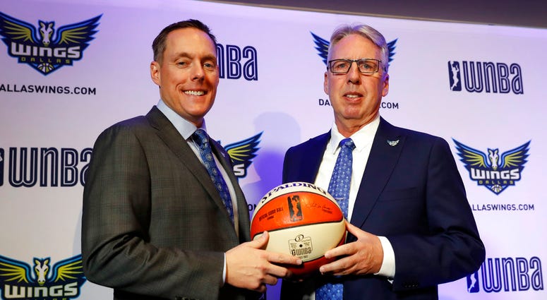 Dallas Wings President and CEO Greg Bibb, left, poses for a photo with newly hired head coach Brian Agler Dallas Wings President and CEO Greg Bibb, left, poses for a photo with newly hired head coach Brian Agler