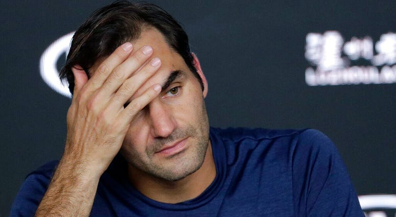 Switzerland's Roger Federer answers questions at a press conference following his fourth round loss to Greece's Stefanos Tsitsipas at the Australian Open tennis championships in Melbourne, Australia, Sunday, Jan. 20, 2019 Switzerland's Roger Federer answers questions at a press conference following his fourth round loss to Greece's Stefanos Tsitsipas at the Australian Open tennis championships in Melbourne, Australia, Sunday, Jan. 20, 2019