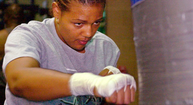Freeda Foreman works out in a gym in Las Vegas Freeda Foreman works out in a gym in Las Vegas
