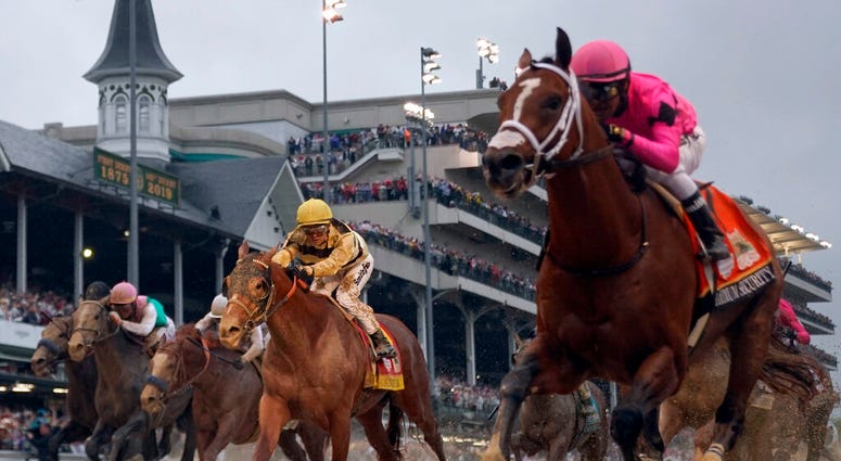 Luis Saez rides Maximum Security, right, across the finish line first against Flavien Prat on Country House during the 145th running of the Kentucky Derby horse race at Churchill Downs Saturday, May 4, 2019, in Louisville, Ky. Country House was declared t Luis Saez rides Maximum Security, right, across the finish line first against Flavien Prat on Country House during the 145th running of the Kentucky Derby horse race at Churchill Downs Saturday, May 4, 2019, in Louisville, Ky. Country House was declared t