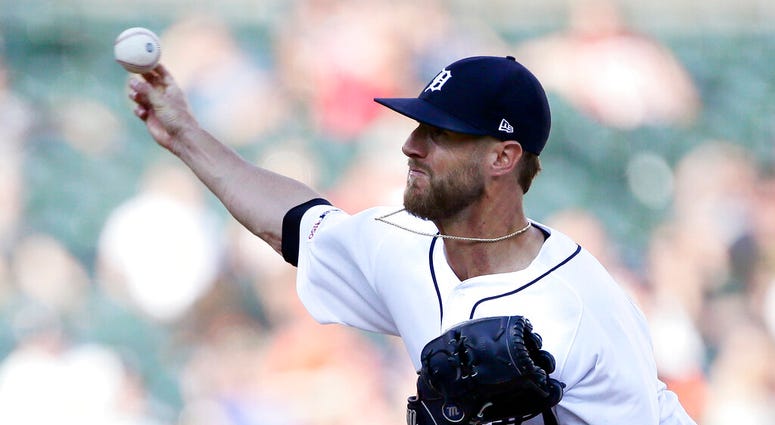 Detroit Tigers' Shane Greene pitches against the Washington Nationals during the ninth inning of a baseball game Saturday, June 29, 2019, in Detroit. Greene recorded his 22nd save in the team's 7-5 win. AP DO NOT USE
