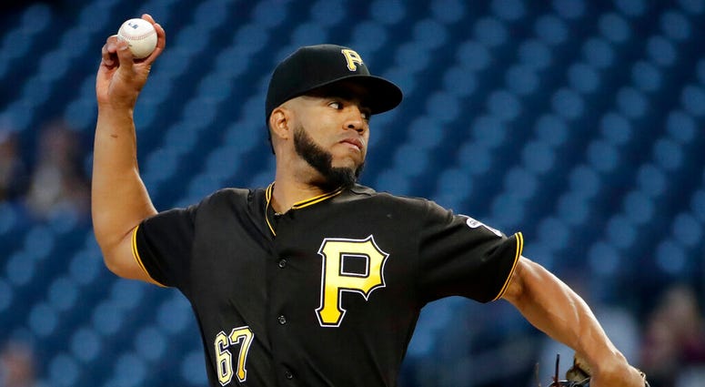 Pittsburgh Pirates starting pitcher Dario Agrazal delivers during the first inning of the team's baseball game against the Seattle Mariners in Pittsburgh, Wednesday, Sept. 18, 2019. Pittsburgh Pirates starting pitcher Dario Agrazal delivers during the first inning of the team's baseball game against the Seattle Mariners in Pittsburgh, Wednesday, Sept. 18, 2019.