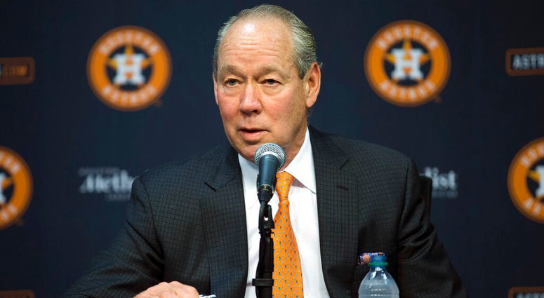 Houston Astros owner Jim Crane speaks at a news conference in Houston, Monday, Jan. 13, 2020. AP DO NOT USE