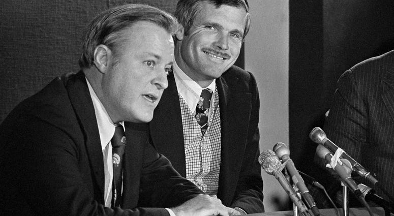 Atlanta Braves chairman Bill Bartholomay, left, and Ted Turner Atlanta Braves chairman Bill Bartholomay, left, and Ted Turner