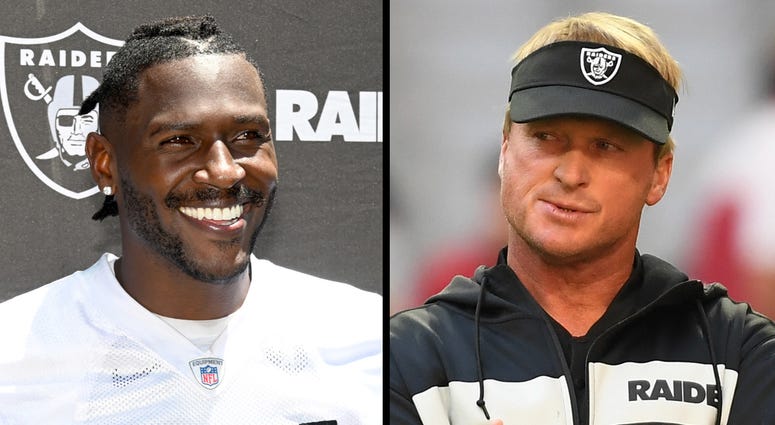 Antonio Brown and Jon Gruden Antonio Brown and Jon Gruden