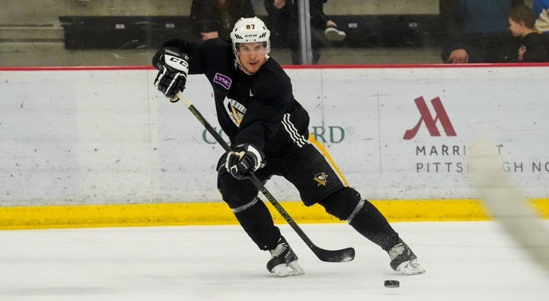 Sidney Crosby practicing on January 3, 2020
