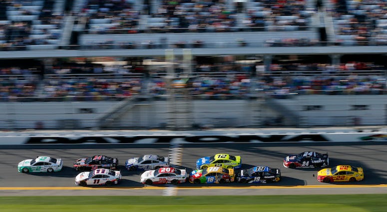 Brad Keselowski, driver of the #2 MoneyLion Ford, leads the field during the NASCAR Cup Series Busch Clash at Daytona International Speedway on February 09, 2020 in Daytona Beach, Florida. Brad Keselowski, driver of the #2 MoneyLion Ford, leads the field during the NASCAR Cup Series Busch Clash at Daytona International Speedway on February 09, 2020 in Daytona Beach, Florida.