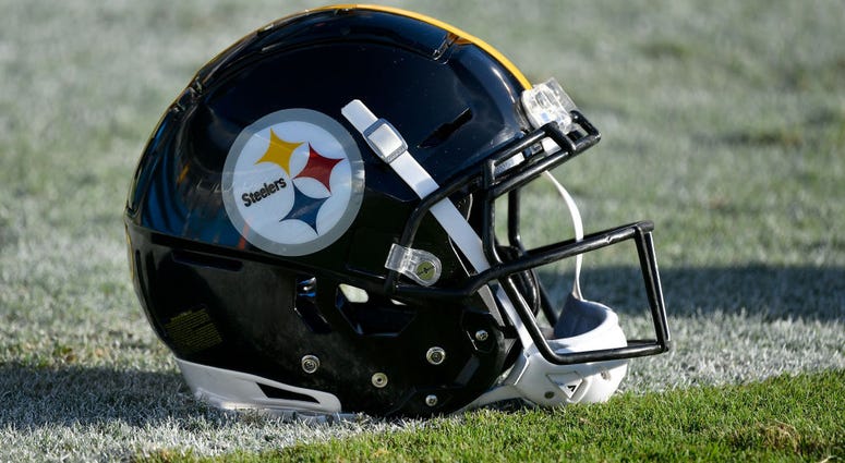 Pittsburgh Steelers helmet on field Pittsburgh Steelers helmet on field