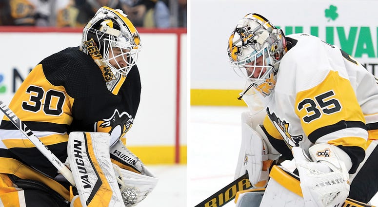 Matt Murray and Tristan Jarry of the Pittsburgh Penguins Matt Murray and Tristan Jarry of the Pittsburgh Penguins