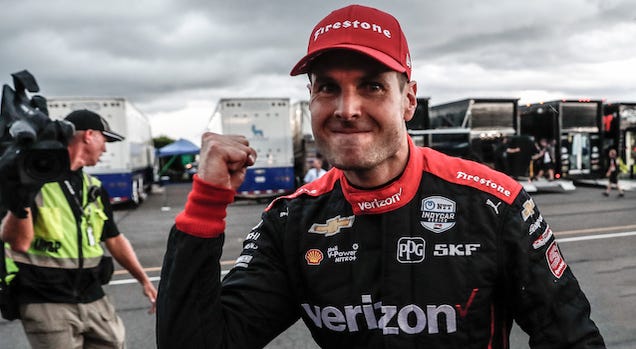 Will Power Celebrates After Winning The ABC Supply 500 At Pocono Raceway Will Power Celebrates After Winning ABC Supply 500 At Pocono Raceway