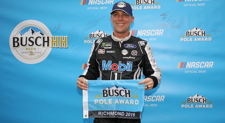 Kevin Harvick Celebrates Winning The NASCAR Richmond Pole Position Kevin Harvick Wins NASCAR Richmond Pole Position