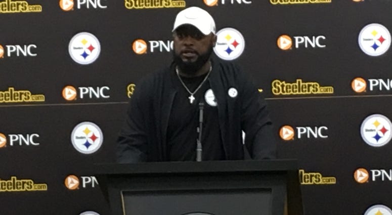 Mike Tomlin at the podium