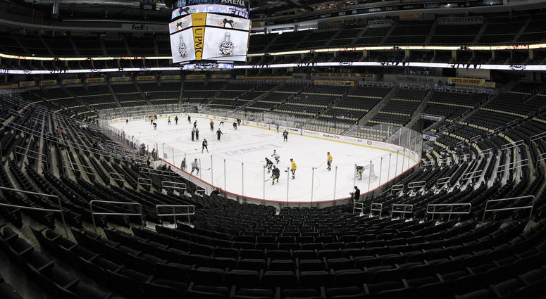 General view of Pittsburgh Penguins practice