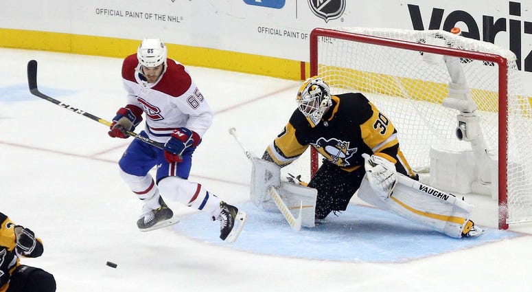 Penguins goalie Matt Murray during a game against the Montreal Canadians